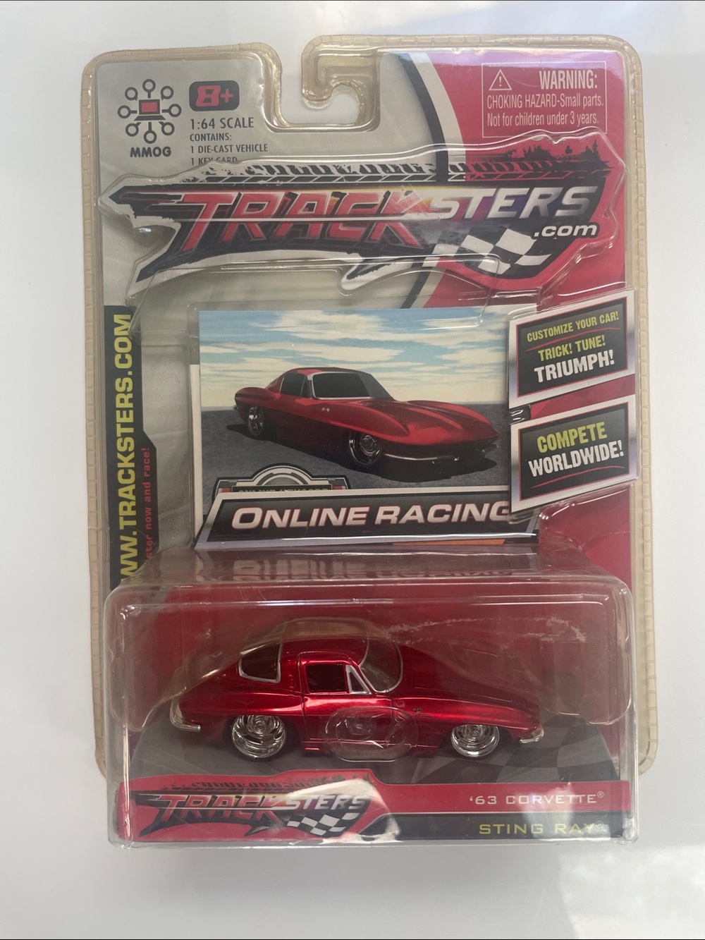 '63 Corvette Sting Ray Red Die-Cast Car - Online Racing